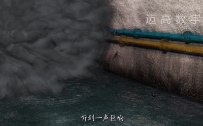煤矿瓦斯爆炸变乱动画仿照片